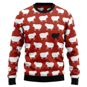 Sheep Black And White Ugly Christmas Sweater - Thegiftio UK