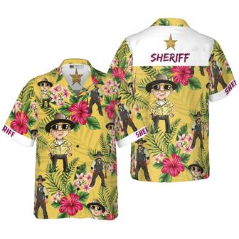 Sherif Hawaiian Shirt, Tropical Floral Proud Sherif Aloha Shirt For Men - Perfect Gift For Sherif, Friend, Husband, Boyfriend, Family - Seseable