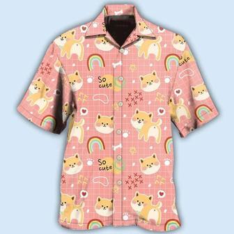 Shiba Inu Aloha Hawaii Shirt - Shiba Inu Cute Rainbow Hawaiian Shirt For Summer - Perfect Gift For Dog Lovers, Friend, Family | Favorety