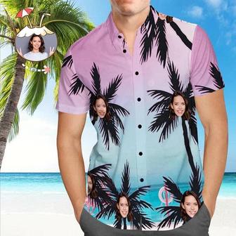 Shirt With Face Custom Hawaiian Shirt, Coconut Trees Custom Face Hawaiian Shirt For Men - Perfect Gift For Husband, Boyfriend, Friend, Family - Seseable
