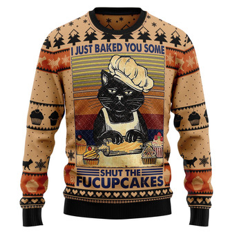 Shut The Fucupcakes Ugly Christmas Sweater - Thegiftio