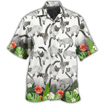 Siamese Cat Hawaiian Shirt For Summer, Cat Tropical Style, Best Colorful Cool Cat Hawaiian Shirts Outfit For Men Women, Friend, Cat Lover - Seseable