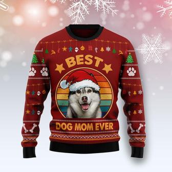 Siberian Husky Best Dog Mom Ever Ugly Christmas Sweater - Thegiftio UK