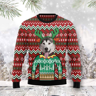 Siberian Husky Christmas Awesome Funny Ugly Sweater - Thegiftio UK