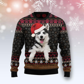 Siberian Husky Christmas Holiday Ugly Sweater - Thegiftio UK