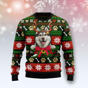 Siberian Husky Funny Ugly Sweater For Men And Women - Thegiftio UK