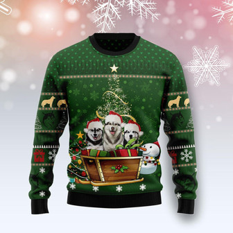 Siberian Husky Group Xmas Ugly Sweater For Men And Women - Thegiftio UK