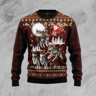 Siberian Husky Reindeers Car Ugly Christmas Sweater - Thegiftio UK