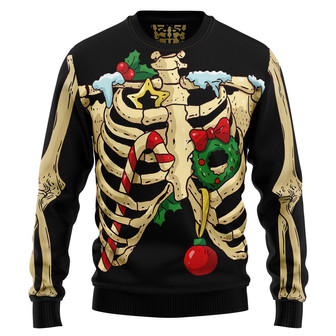 Skeleton Awesome Ugly Christmas Sweater - Thegiftio UK