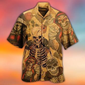 Skull Aloha Hawaiian Shirt For Summer - Skull Amazing Boxe Hawaiian Shirt - Perfect Gift For Men, Women, Skull Lover - Seseable