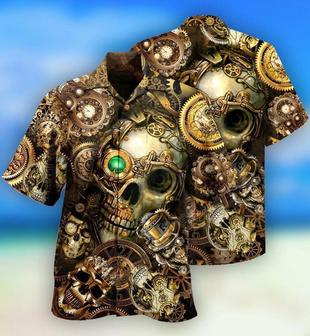 Skull Aloha Hawaiian Shirt For Summer - Skull Amazing Steampunk Hawaiian Shirt - Perfect Gift For Men, Women, Skull Lover - Seseable