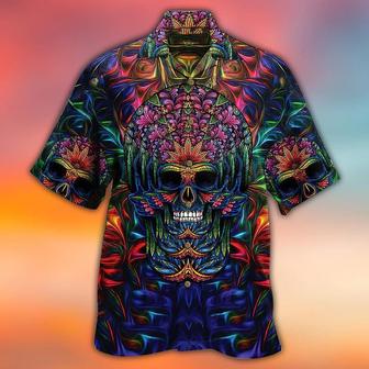 Skull Aloha Hawaiian Shirt For Summer - Skull Awesome Amazing , Skull Illusion Colorful Hawaiian Shirt - Perfect Gift For Men, Women, Skull Lover - Seseable