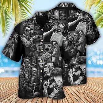 Skull Aloha Hawaiian Shirt For Summer - Skull Barber Hairdresser Style Hawaiian Shirt - Perfect Gift For Men, Women, Skull Lover - Seseable