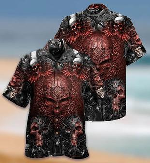 Skull Aloha Hawaiian Shirt For Summer - Skull Boss So Cool, machine skull Hawaiian Shirt - Perfect Gift For Men, Women, Skull Lover - Seseable