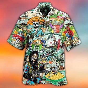 Skull Aloha Hawaiian Shirt For Summer - Skull Chill Out Summer Beach Hawaiian Shirt - Perfect Gift For Men, Women, Skull Lover - Seseable
