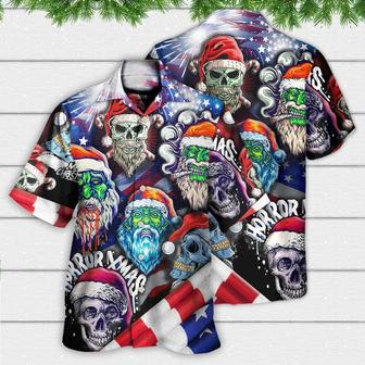 Skull Aloha Hawaiian Shirt For Summer - Skull Christmas US Flag Skeleton Art Hawaiian Shirt - Perfect Gift For Men, Women, Skull Lover - Seseable