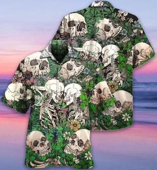 Skull Aloha Hawaiian Shirt For Summer - Skull Couple Kiss, Tropical flowers Hawaiian Shirt - Perfect Gift For Men, Women, Skull Lover - Seseable