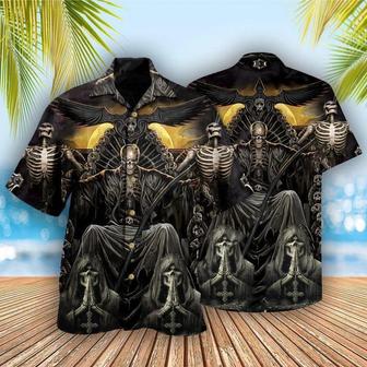 Skull Aloha Hawaiian Shirt For Summer - Skull Day Of The Dead, Skull In Throne Hawaiian Shirt - Perfect Gift For Men, Women, Skull Lover - Seseable