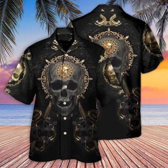 Skull Aloha Hawaiian Shirt For Summer - Skull Golden Skull True King Stay True Till Death Hawaiian Shirt - Perfect Gift For Men, Women, Skull Lover - Seseable