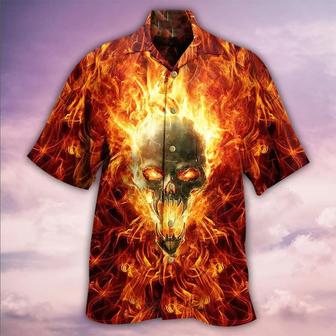 Skull Aloha Hawaiian Shirt For Summer - Skull Hot As Hell Psycho As Well Hawaiian Shirt - Perfect Gift For Men, Women, Skull Lover - Seseable