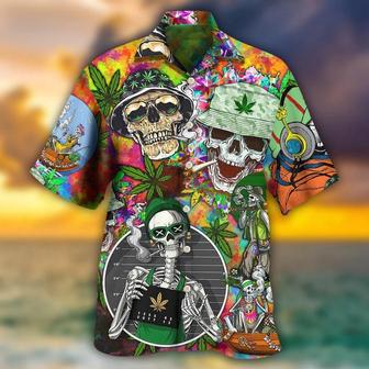 Skull Aloha Hawaiian Shirt For Summer - Skull Love Life So Hight Hawaiian Shirt - Marijuana Hawaiian Shirt - Perfect Gift For Men, Women, Skull Lover - Seseable