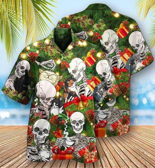 Skull Aloha Hawaiian Shirt For Summer - Skull My Cat And I Talk Sht About You Hawaiian Shirt - Perfect Gift For Men, Women, Skull Lover - Seseable