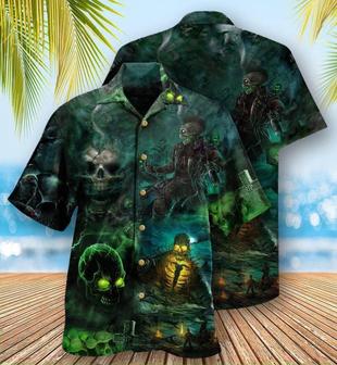 Skull Aloha Hawaiian Shirt For Summer - Skull No Flesh No Brain But Still In Pain Dark Style Hawaiian Shirt - Perfect Gift For Men, Women, Skull Lover - Seseable