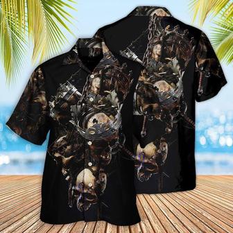 Skull Aloha Hawaiian Shirt For Summer - Skull Only In Their Death Can A King Live Forever Hawaiian Shirt - Perfect Gift For Men, Women, Skull Lover - Seseable