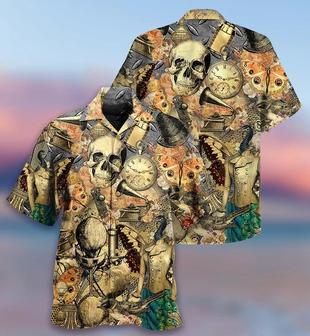 Skull Aloha Hawaiian Shirt For Summer - Skull Retro Style, Butterfly Hawaiian Shirt - Perfect Gift For Men, Women, Skull Lover - Seseable