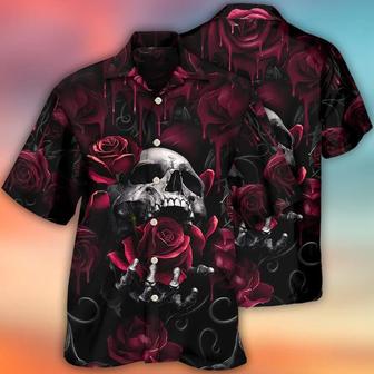Skull Aloha Hawaiian Shirt For Summer - Skull Rose Blood Dark Screaming - Perfect Gift For Men, Women, Skull Lover - Seseable