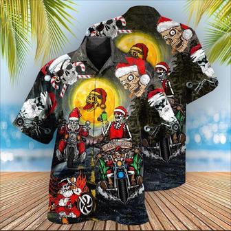 Skull Aloha Hawaiian Shirt For Summer - Skull Santa Skull Is Racing To You Hawaiian Shirt - Perfect Gift For Men, Women, Skull Lover - Seseable