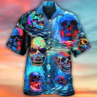 Skull Aloha Hawaiian Shirt For Summer - Skull Style Deep In The Ocean Hawaiian Shirt - Perfect Gift For Men, Women, Skull Lover | Seseable UK