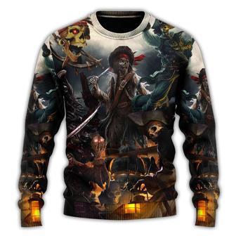 Skull Fantasy Ghost Caribbean Pirate Ugly Christmas Sweaters | Favorety UK