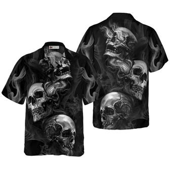 Skull Hawaiian Shirt - Luxury Skull Smoke Aloha Hawaiian Shirt, Colorful Summer Aloha Shirt For Men Women - Gift For Friend, Family, Husband, Wife - Seseable