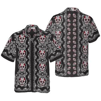 Skull Hawaiian Shirt - Sugar Skull Calavera Pattern Hawaiian Shirt, Colorful Summer Aloha Shirt For Men Women, Gift For Friend, Family, Husband, Wife - Seseable