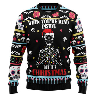 Skull Inside Ugly Christmas Sweater For Men And Women - Thegiftio UK