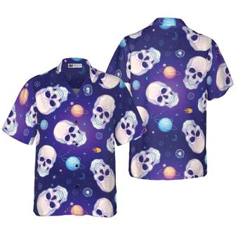 Skull Planets Outer Space Aloha Hawaiian Shirt For Summer, Colorful Shirt For Men Women, Perfect Gift For Friend, Team, Family - Seseable
