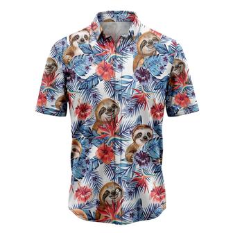 Sloth Hawaiian Shirt, Tropical Sloth Aloha Shirt For Men Women - Perfect Gift For Husband, Boyfriend, Friend, Family, Wife - Seseable