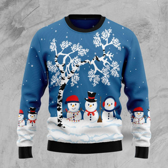 Snowman Snowy Beauty Funny Blue Ugly Sweater - Thegiftio UK