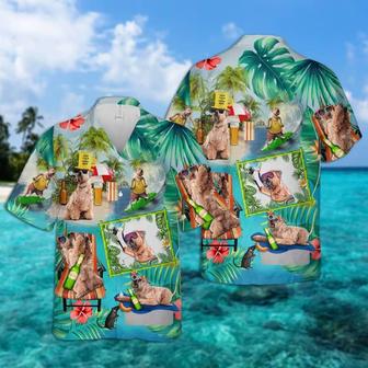 Soft Coated Wheaten Terrier Hawaiian Shirt, Dog Surfing Hawaiian Shirt For Men- Perfect Gift For Dog Lovers, Husband, Boyfriend, Friend, Family - Seseable