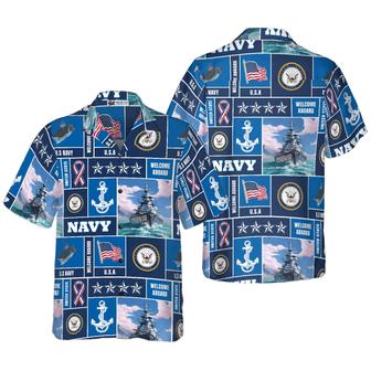 Soldier Hawaiian Shirt, Veteran Soldier US Navy Welcome To Aboard Aloha Shirt For Men - Perfect Gift For Soldier , Husband, Boyfriend, Friend, Family - Seseable