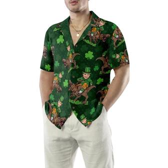 St Patrick's Day Dinosaur Hawaiian Shirt Custom Face - Perfect Gift For Lover, Friend, Family - Seseable