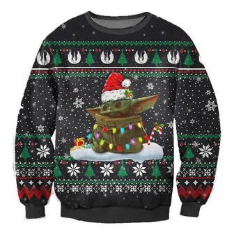 Star Wars Baby Yoda Happy Christmas Occasion Holiday Ugly Sweaters | Favorety CA