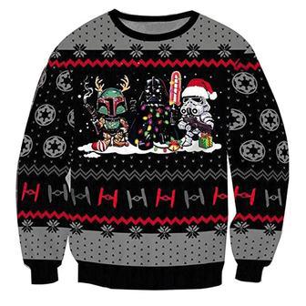 Star Wars Boba Fett Darth Vader Ugly Christmas Sweaters | Favorety UK