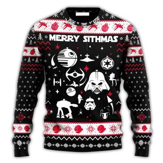 Star Wars Merry Sithmas Darth Vader Red And White Ugly Christmas Sweaters | Favorety UK
