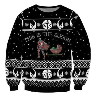 Star Wars This Is The Sleight Baby Yoda Ugly Christmas Sweaters | Favorety UK