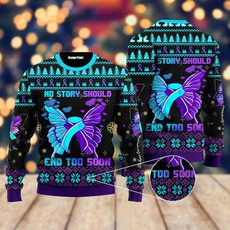 Suicide Prevention Awareness Butterfly Ugly Christmas Sweater For Men & Women | Favorety AU