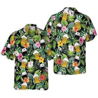 Summer Colorful Hockey And Beer Hawaiian Shirt, Colorful Summer Aloha Shirt For Men Women, Perfect Gift For Friend, Family, Husband, Wife, Boyfriend - Seseable