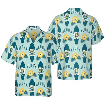 Surfboards Pattern Hawaiian Shirt, Surfboards Flower Hawaiian Shirt, Colorful Summer Aloha Shirt- Perfect Gift For Men, Women, Friend, Family - Seseable
