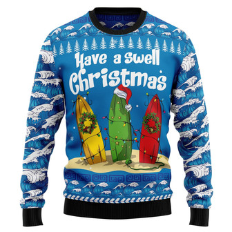 Surfer Swell Christmas Ugly Christmas Sweater - Thegiftio UK